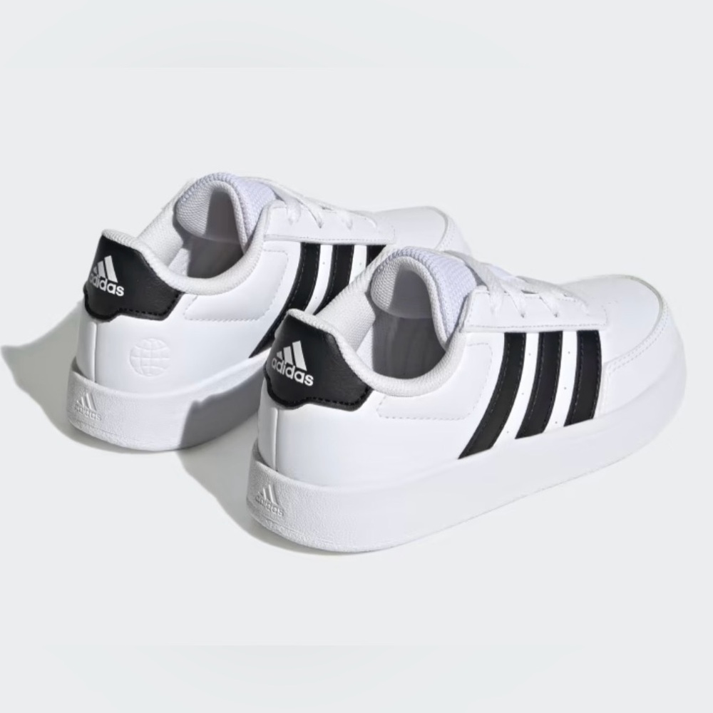 NIB [Adidas] Breaknet 2.0 Tennis Shoes Casual Sneakers White/Black Youth 5 / W 6 - Picture 5 of 13